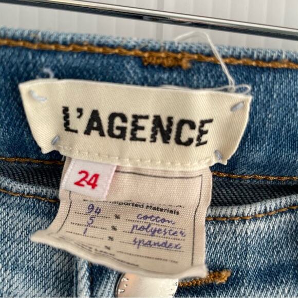 L’AGENCE skinny distressed crop length jeans size 24 - Picture 6 of 13